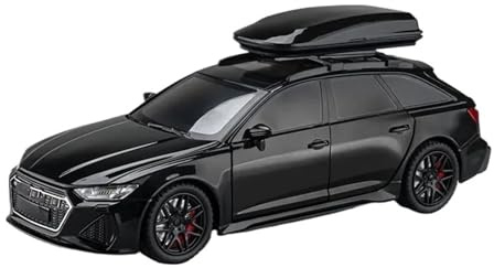 SYOEUR 1:24 Für Audi RS6 TRAVEL Edition Hochsimulations-Modellauto-Kollektion Spielzeug Aus Druckguss-Metalllegierung Mit Sound Licht Und Rückzug Hobby Automodell Spielset(Schwarz)