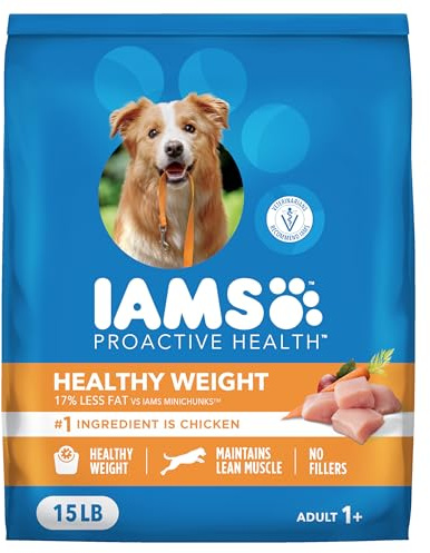 IAMS Proactive Health Healthy Weight Control Adult Trockenfutter für Hunde mit echtem Huhn, 6.8 kg Beutel