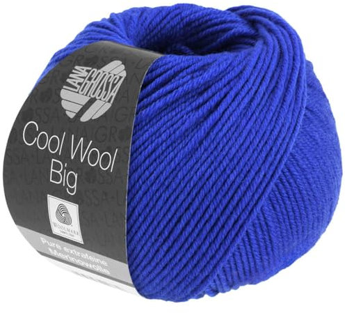 LANA GROSSA Cool Wool Big | Extrafeine Merinowolle waschmaschinenfest und filzfrei | Handstrickgarn aus 100% Schurwolle (Merino) | 50g Wolle zum Stricken & Häkeln | 120m Garn FB 934
