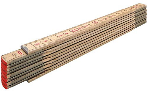 STABILA Holz-Gliedermaßstab Type 607 N-S, 2 m, schlanke Lättchen, naturfarben, metrische Skala