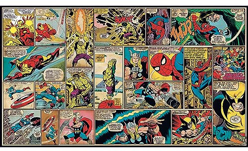 RoomMates JL1290M Ultra-Strippable Marvel Classics Comic Panel Mural, 6-Feet x 10.5-Feet