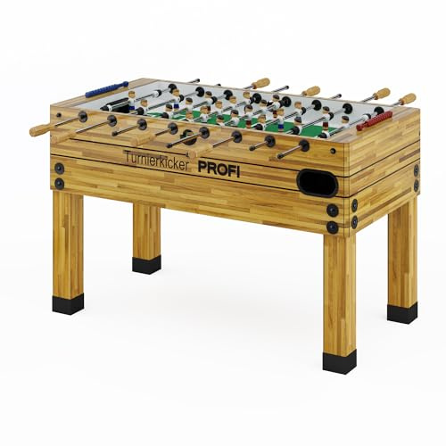 Automaten Hoffmann Profi-Tischkicker | Turnier-Kickertisch aus Holz mit Verchromten Stahlstangen, Profi-Gleitlager, Präzisions-Kugellager | Spielfeld 119x68 cm mit Teflon-Beschichtung | 56 kg (Rot)