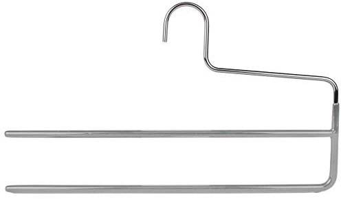 MAWA 0220015052 10 x Robuster 2-fach Hosenkleiderbügel, SKINfriedly anti Rutsch Beschichtung, 35 cm silber