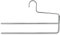 MAWA 0220015052 10 x Robuster 2-fach Hosenkleiderbügel, SKINfriedly anti Rutsch Beschichtung, 35 cm silber