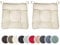 sleepling 2er Set Stuhlkissen, Sitzkissen Eva für Indoor und Outdoor, mit Klettverschluss, 100% Baumwolle, Made in EU, Maße: 40 (vorne), 35 (hinten) x 38 x 7 cm, beige