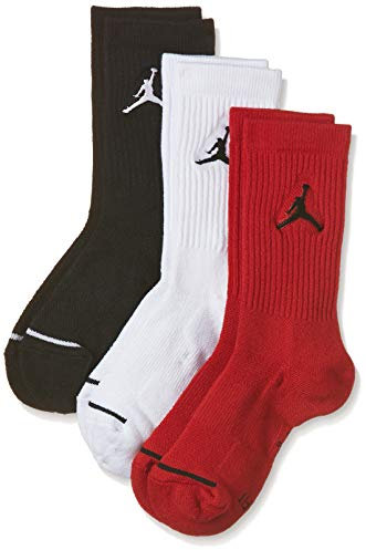 Nike Herren Jumpman Crew Socken, Black/White/Gym Red, M