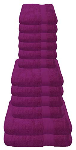 Julie Julsen 12 TLG Handtuchset 2 Badetücher 4 Handtücher 6 Gästetücher Reine Baumwolle über 30 Farben Fuchsia