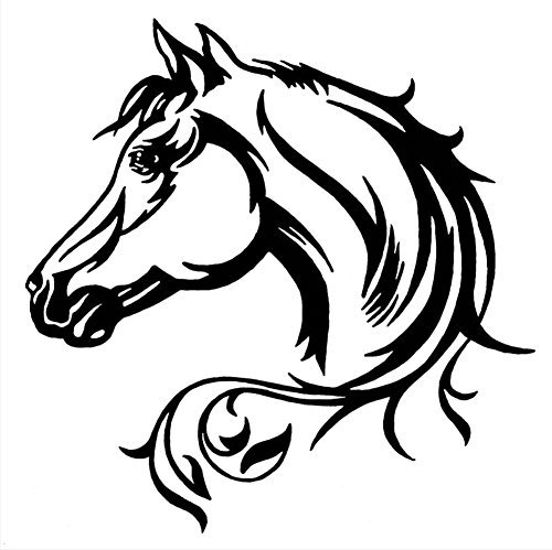 20 x 20 cm Adesivi Tagliando Auto di Cavallo, sticker personalizzati, Impermeabile adesivo decorativo per auto camion moto (nero)