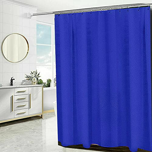 Householdfurnishing Super Quality Waterproof Polyester bathroom Shower Curtains with hook (Dark Blue, 180X180cm)