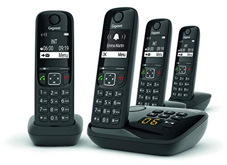 Gigaset AS690A Telefono fisso Quattro Nero [Versione Italiano]