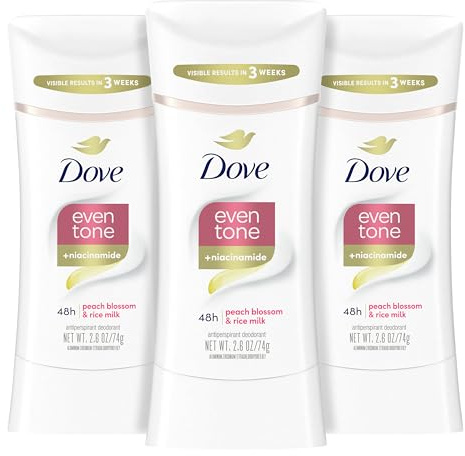 Dove Even Tone Antiperspirant Stick Peach Blossom & Rice Milk 3PK 2.6 oz
