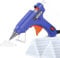 LUMOUS ROLA Hot Glue Gun, UK Plug Mini Heats Up Glue Gun for Crafts, Hobby, Craft, Home Repairs, Fabric, Wood, Glass, Card, ON-Off Switch for DIY Arts (Blue)