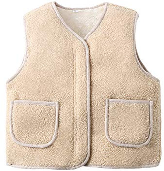 Cicilin - Gilet imbottito per bambini, leggero, senza maniche Beige (pile. 120 cm
