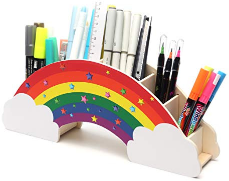 EXERZ Stiftköcher/Regenbogen Schreibtisch Organizer Mit Sternaufklebern Für DIY Kreativ Dekoration, Ordentlicher Schreibtisch, Büromaterial, Schreibwaren Für Studenten, Aufbewahrung, Stifthalter
