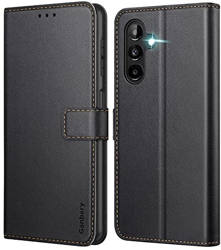 Ganbary Handyhülle für Samsung Galaxy A13 5G / A04s Hülle (Nicht für A13 4G), Premium Leder Tasche Flipcase [Kartenschlitzen] [Standfunktion] kompatibel mit Galaxy A13 5G Schutzhülle, Schwarz