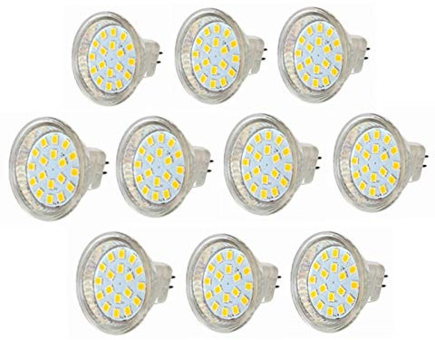Lampadine 10Pack AC/DC 12V 3W MR11 LED Bulb-GU4 LED Spotlight-40W Equivalente GU4 Base - for casa, incasso, accento, illuminazione a binario GUIDATO Bulbi (Color : Warm white)