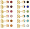 12 Paar 18 Karat Gelbgold plattiert Ohrstecker aus chirurgischem Edelstahl, CZ-Ohrstecker für Frauen, Zirkonia-Geburtsstein-Ohrstecker-Set 5mm (Round 5mm)