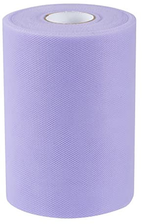 Joycrosso Tulle Fabric Rolls 15cm x 91M (100 Yds) Organza Tulle Polyester Netting Spool for Wedding Decorations Gift Baby Shower Crafts DIY Tutu Skirt-Soft & Drape (Grape)