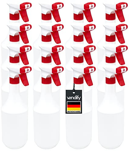 vendify® 16x Sprühflasche 1 Liter / 1000 ml mit Schaum Düse - Leer ohne Label - Premium Qualität - 1l groß nachfüllbar Spray Bottle Fein Zerstäuber für Reinigungsmittel