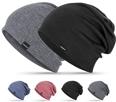 HASAGEI Slouch Beanie Unisex - Leichte Dünne Mütze Aus Weicher Baumwolle - Klassische Jersey Kopfbedeckung für Damen und Herren - Chemo, Frühling, Herbst und Winter