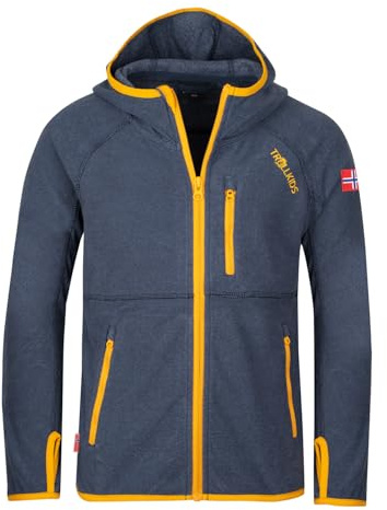 Trollkids Kids Sandefjord Jacket 164, Mystic Blue/Yellow