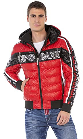 Cipo & Baxx Herren Steppjacke Jacke Winterjacke Kapuze Reißverschluss CJ268