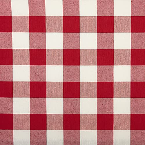Kt KILOtela Leinenstoff, gefärbtes Garn, Dekoration, Tapisserie, Kissen, Vorhänge, Tagesdecken, Taschen, Tischdecken, 300 cm Länge x 280 cm Breite, Vichy-Karos, groß, rot – 3 Meter
