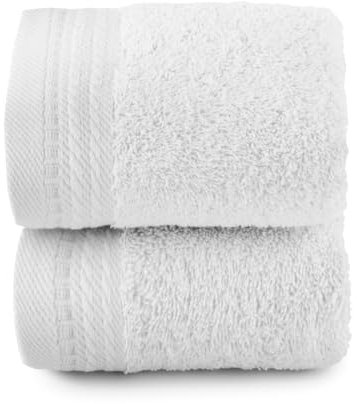 Top Towel - Premium - Large Bath Towels - Bath Towels - 2 Face Towels or Bidet -30x50cm - 100% Cotton - 600g - White