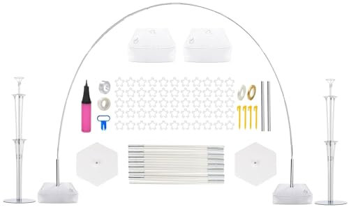 PILIN Kit arco di palloncini riutilizzabile Arco di palloncini bianco 2,3x3,2M regolabile per matrimoni, lauree, compleanni, decorazioni di Natale