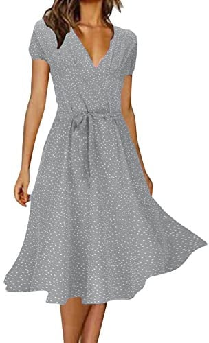 Robe été Femme Mi Longue Cache Coeur Tencel Bambou Chic Sexy Bohème Pas Cher Robe de Décontractée Robe Ete Femme Robe de Cocktail Vintage Robe Mini Robe Les Casual Robe de Plage Robe Rose Femme