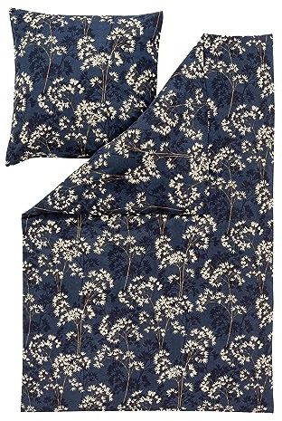 ESTELLA Feinflanell Bettwäsche Savona Nachtblau 1 Bettbezug 135 x 200 cm + 1 Kissenbezug 80 x 80 cm