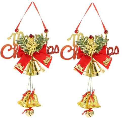 NOLITOY 2St -Glocke-Ornament Weihnachtsbaum hängende Glocke Weihnachtsglockenanhänger Christbaumschmuck Weihnachtsdekoration Foto-Anhänger Foto Medaillon zarte Weihnachtsanhänger