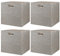 BinWhiz 4 Pack Collapsible Linen Storage Cubes - 33x33x33 cm Fabric Bins for Kallax Shelves, Cabinet, Bookcase, Closet - Versatile Home Organizer Boxes for Decor and Laundry (Coffee)