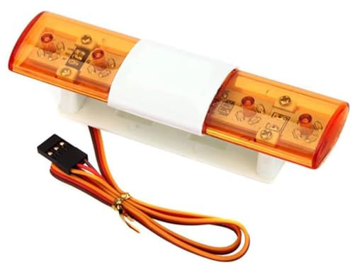 RC Auto Alarmlicht,KINGCOO LED Rotierende Blitzlampe Polizei Beleuchtung für 1/10 1/8 1/12 1/14 RC Modellauto Car Engineering Truck für HSP TRX4 Tamiya Axial SCX10 (Gelb)