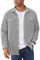 EKLENTSON Corduroy Jacket Men Long Sleeve Shacket Shirts Casual Button-Up Lightweight Jacket with Pocket Light Grey XL