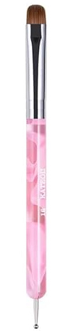 KATEOII #16 PINCEAU PURE Kolinsky French Brush with Dotting Tool French Manicure Brush Acrylic Nail Art Brush Nail Art Brush Nail Art Brush Nail Polish Brush (Rose, #16)