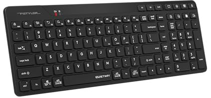 A4tech Bluetooth & 2.4G Rechargeable Keyboard (FBK27C AS) - Dual Connectivity, QuietKey Technology, Multi-Device Pairing, Ultra-Slim Keycaps, for Windows, Mac, iOS, Android