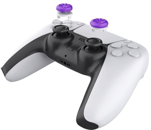 Hzxkqmil Joystick-Kappen Thumbstick für PS5/PS4 Controller, Daumen Griffe 1 Hoch-Rise & 1 Mittel-Rise Konkav Daumensticks Kappen für PS5 Controller, Lila