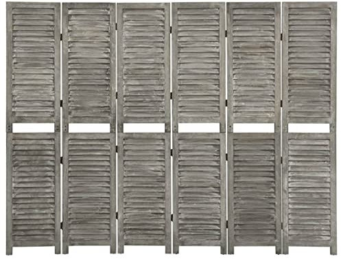 Sufrk 6-TLG. Raumteiler Grau 214x166 cm Massivholz Rennwand FüR Schreibtisch