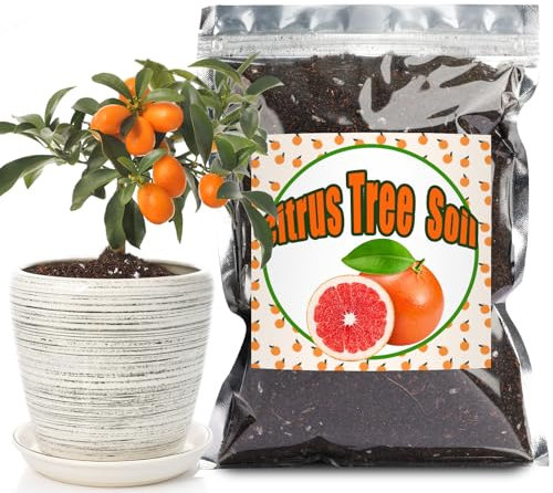 GOTVUGE Citrus Tree Potting Soil Mix, Organic Loamy Potting Soil for Potted Lemon or Lime Tree, Special Blend for Indoor Oranges, Lemons, Limes and More (10L)