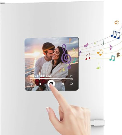 Imán para nevera de álbum de música personalizado, imanes de nevera con música que reproducen canciones, imán de reproductor de música mejorado, Navidad para el día de San Valentín para