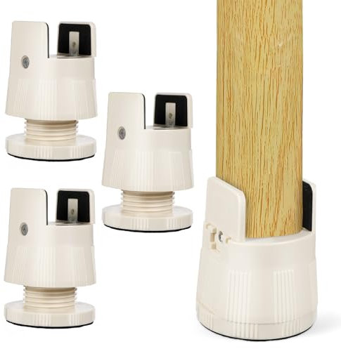 Amosfun Rehausseurs De Pieds De Meubles RéGlables 4 PièCes 3.15 Pouces Extensions pour Tables Chaises Stabilisateur avec Protection Sol AntidéRapant Facile À Installer