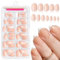 GlamRays Pack of 120 French Tip Press On Nails Short Oval, White French Tip Nails Press On Medium Almond False Acrylic Nails for Women and Girls (Pale Pink & White)