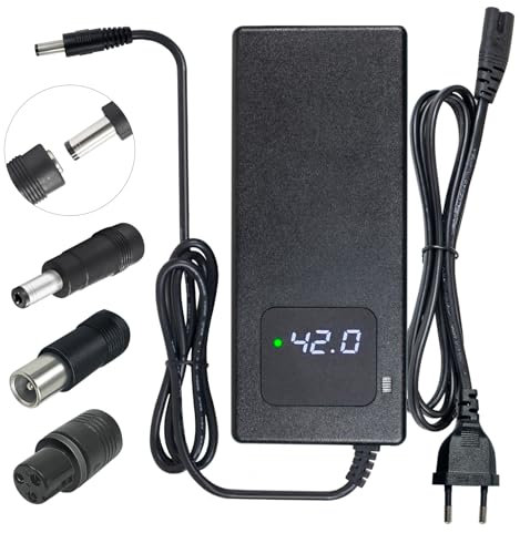 Chargeur Rapide 29.4V 4A pour Batterie Lithium 24V, avec Affichage LED et Multiples Fonctions de Protection et de réparation, Certification CE, équipé de connecteurs (RCA 8mm, DC 5.5 * 2.1mm, GX12)