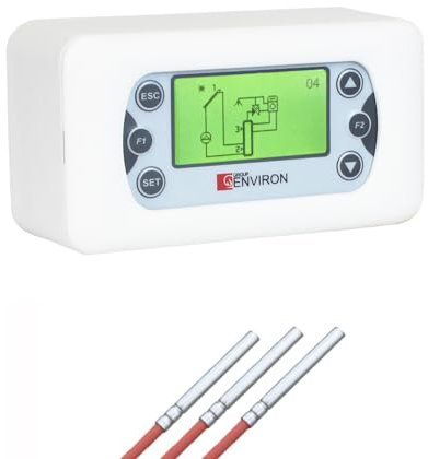 ENVIRON TSOL503 Solar Control with Sensor Set | Controller Temperature Differential Controller Pool Solar Thermal Control System Thermal Solar System Hot Water Solar Controller Solar (TSOL503)