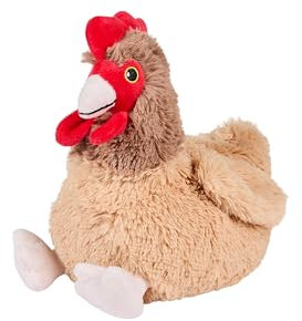 Warmies Brown Hen Plush Toy, Large Size, Fully Microwave Safe and Weighted Cuddly Toy for Anxiety, Cool in the Freezer or Heat in the Microwave, Soft Heat Cushion
