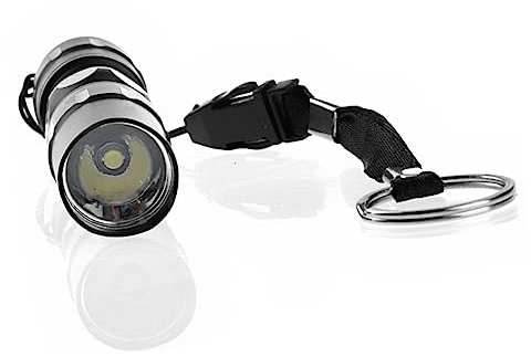 HOMSFOU 3w Mini Led Taschenlampe Lumen Stoßfest Aluminiumlegierung Kompakt Für Camping Wandern Angeln Jagd Mit Schlüsselanhänger Schwarz