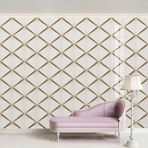 Cubic Plaid Weiß 3D Tapeten Home Esszimmer Fototapete Effekt Wohnzimmer Schlafzimmer Kinderzimmer-150cm×105cm