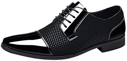 Generisch Schuhe Herren Schwarz, Schuhe Herren Leder Tanzschuhe Halbschuhe Elegant Tanzschuhe Anzugschuhe Schwarz mit niedrigem Absatz Lackschuhe Hochzeitsschuhe Business