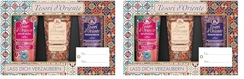 TESORI D'ORIENTE Geschenkset Cremeduschen 3 x 75 ml (Ayurveda, Persian Dream und Byzantium) Duschcremes zur Körperpflege, Wellness-Rituale für Körper & Sinne (Packung mit 2)